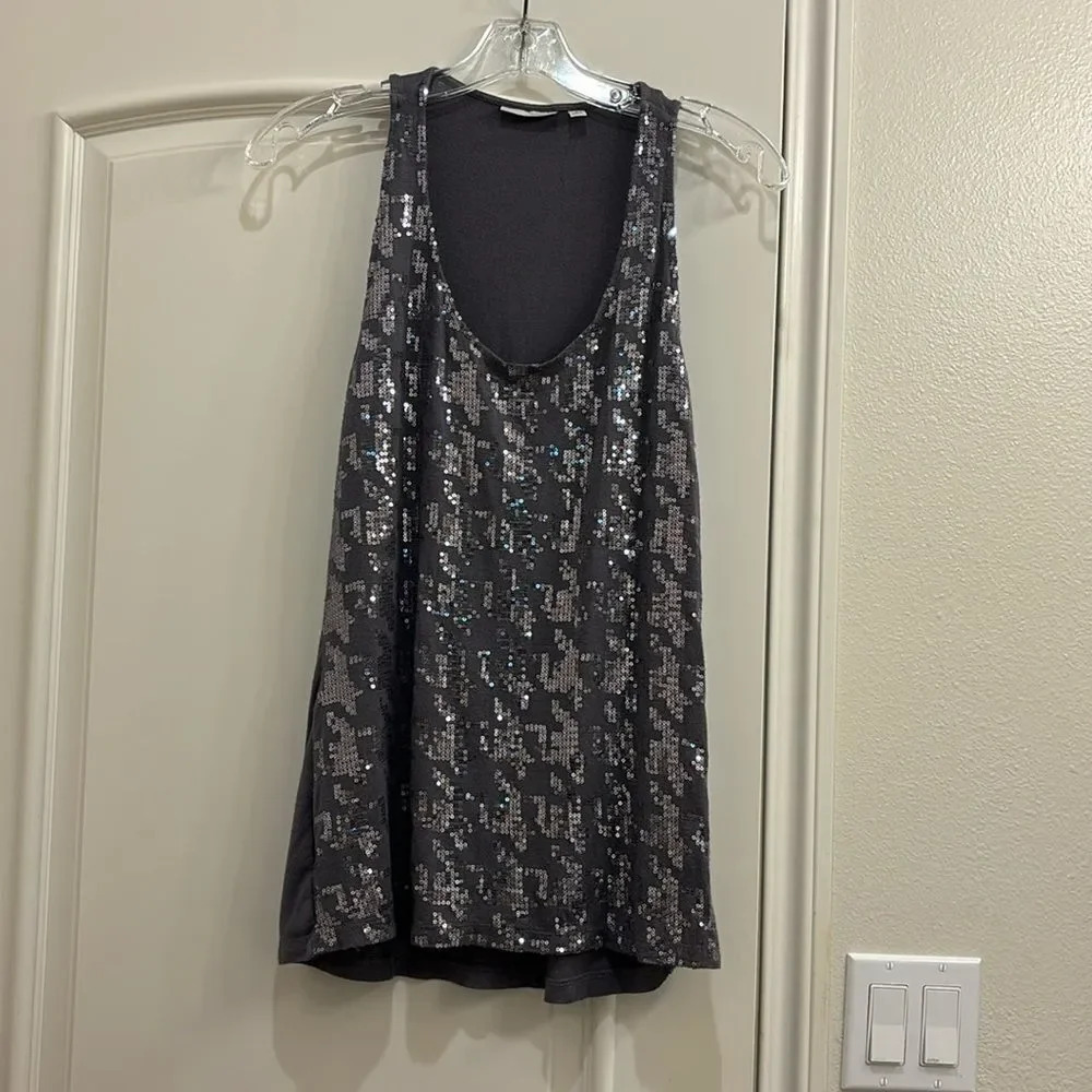 Halogen woman's sparkly gray tank top